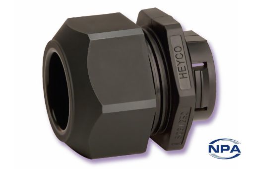 Picture of Cable Gland Strain Relief Snap-In Straight Thru Black