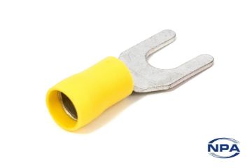 Show details for Crimp Connector Spade Yellow Picture of Crimp Connector Spade Yellow