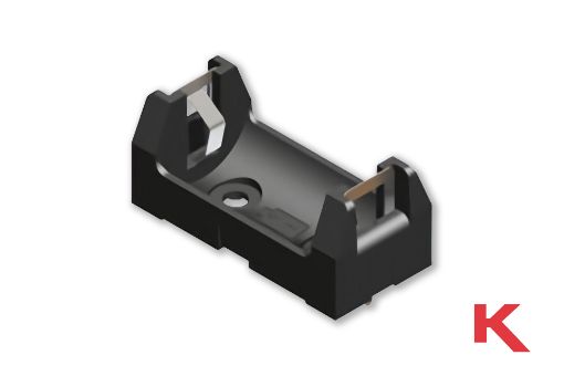 Picture of Battery Holder ½AA, CR2 Black