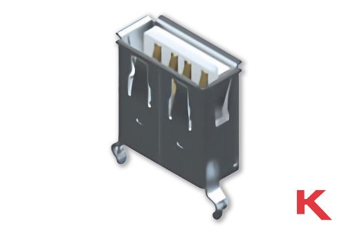 Picture of USB 2.0 Type A Socket Vertical
