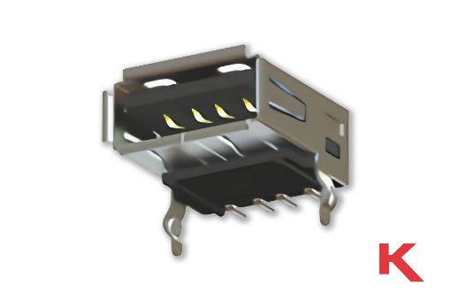 Picture of USB 2.0 Type A Plug Thru-Hole Mount