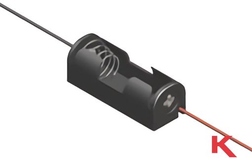 Picture of Battery Holder ½AA, CR2 Black