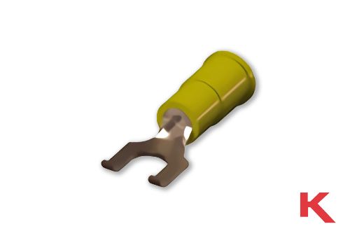 Picture of Connector Flanged Spade Yellow