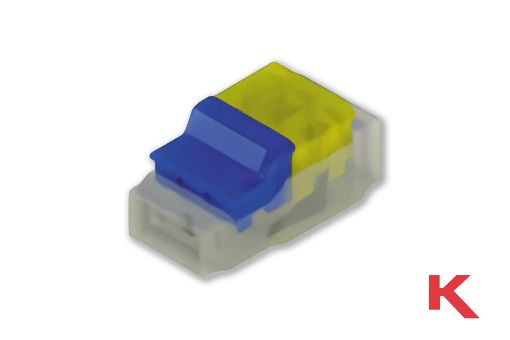 Picture of Wire Connector IDC Two-Way Yellow / Blue