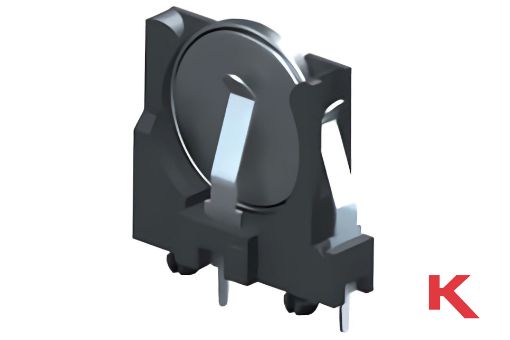 Picture of Coin Cell Holder Vertical / Slimline 20mm Black